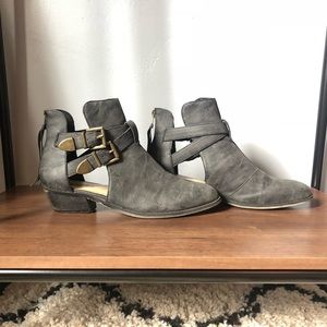 Unique gray booties